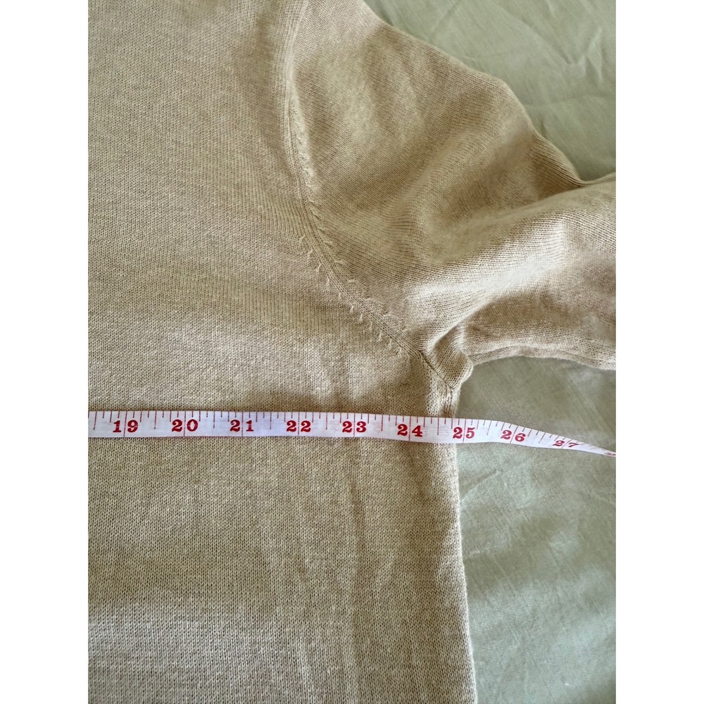 Peace of Cloth L Beige Mixed Media Sweater‎ Tunic Dress Cargo Pockets Cashmere - Picture 9 of 10